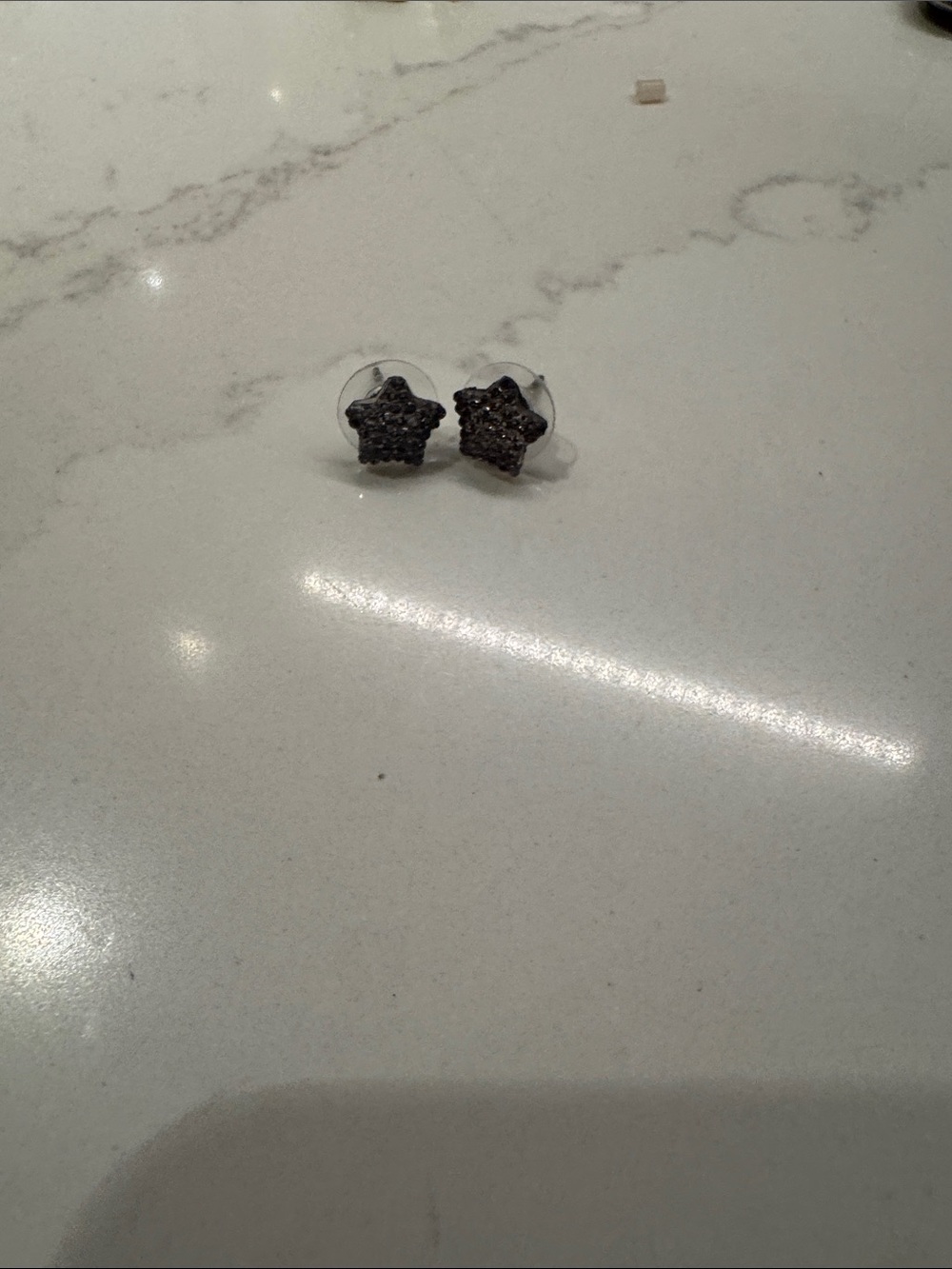 Purple Star Druzy Stud Earrings
